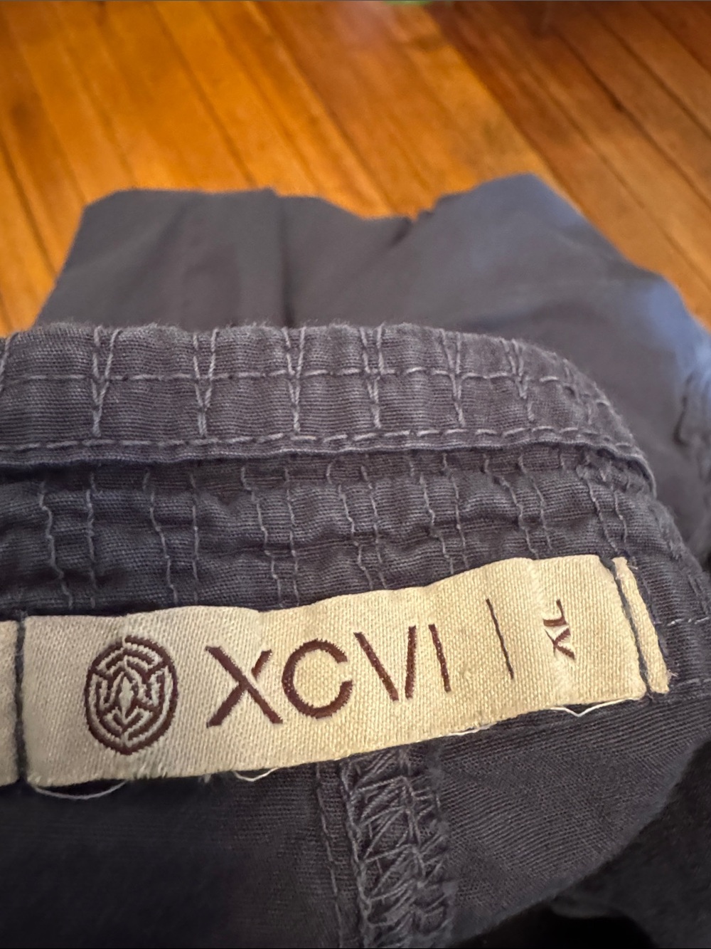 XCVI Gray Wide-Leg Drawstring Cotton-Blend Pants - Picture 3 of 3